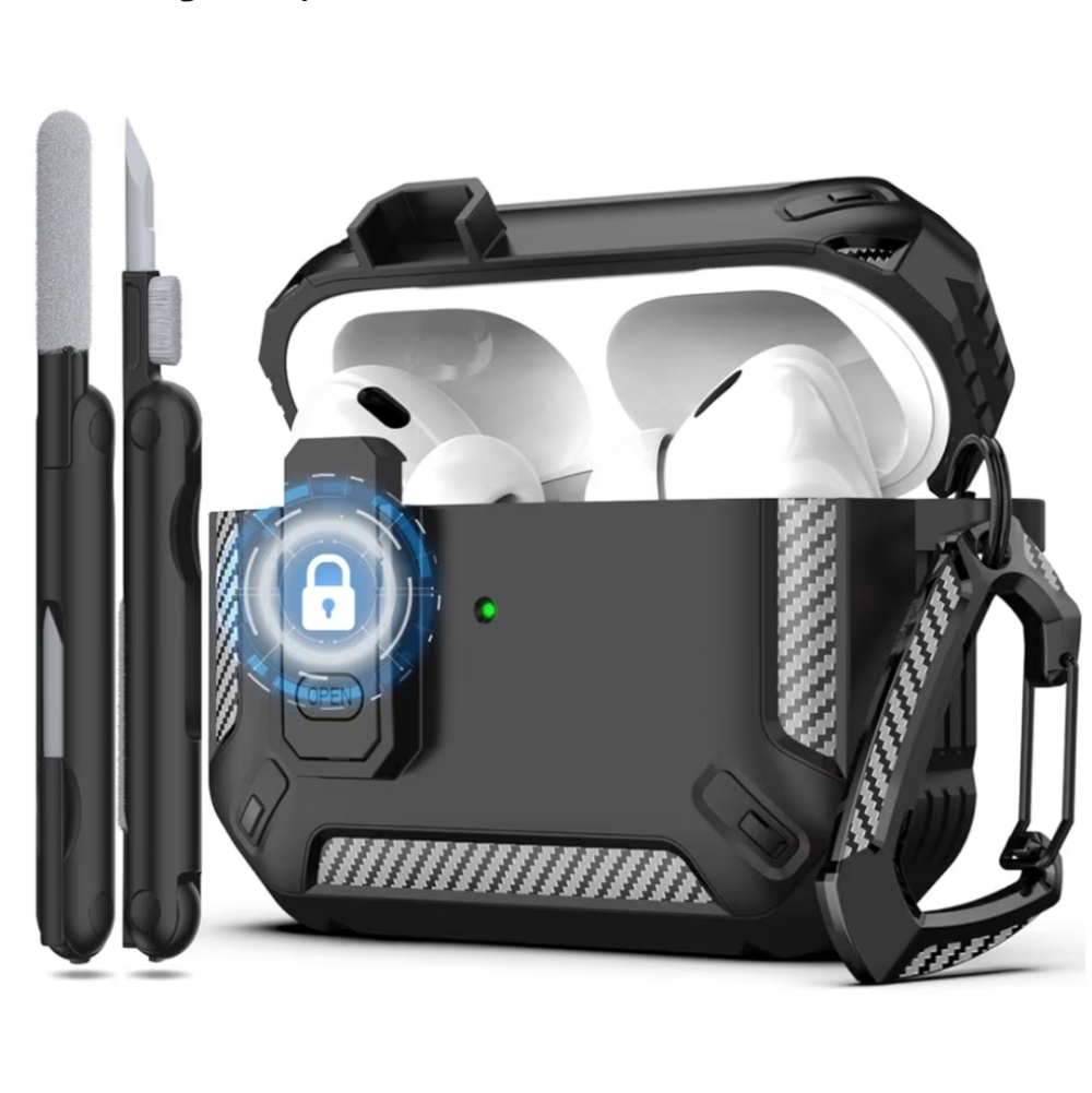 RFUNGUANGO for AirPods Pro 2nd Gen Protective Case with Cleaning Kit & Carabiner
